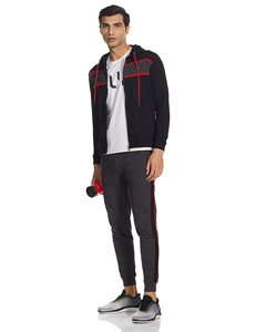 ชุดวอร์มมีฮู้ดคุณภาพสูง เนื้อผ้าระบายอากาศได้ดี พร้อมกางเกงจ็อกกิ้ง แจ็คเก็ตเทคฟลีซ  รับสกรีนโลโก้ ผลิตจากโพลีเอสเตอร์/คอตตอน - Product Image 5