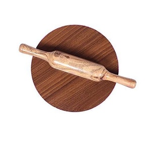 Rouleau à pâtisserie en bois naturel avec planche à pâtisserie pour la pâte à pâtisserie, le pain, les biscuits, la pizza, le roti, le chapati et la préparation de plats faits maison - Product Image 2