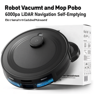 Robot aspirateur et serpillière combinés 6000Pa avec navigation LiDAR et vidage automatique - Product Image 2
