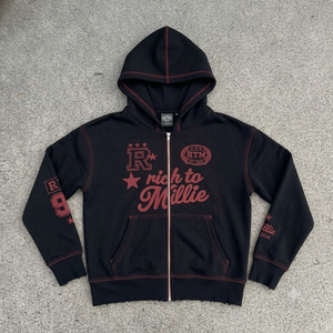 Sudadera con Capucha Blanca de Nuevo Diseño con Cremallera y Logotipo Rojo Estampado, Chaqueta de Forro Polar Informal Unisex para Otoño - Product Image 5