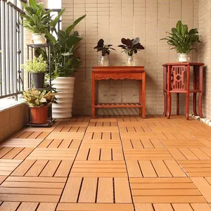 good quality low price WPC engineered flooring outdoor decking tiles wood plastic deck tiles composite interlocking