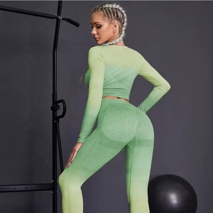 Nouveautés Automne-Hiver : Ensemble de Sport à Manches Longues, Couleur Dégradée, Course à Pied, Fitness, Vêtements de Yoga pour Femmes - Product Image 3