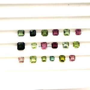 Pierres précieuses naturelles en tourmaline, taille octogonale, facettées, 4 mm, 5 mm, 6 mm, pour la fabrication de boucles d'oreilles, pierres multicolores, prix de gros, vente en gros - Product Image 6