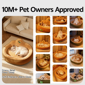 Coussin de couchage chaud d'hiver pour chien et chat, en polaire Sherpa douce, avec dossier haut, orthopédique, pour chiots et petits chiens - Product Image 5