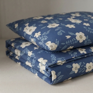 Drap plat classique imprimé floral 100% coton 150tc Grade A, lavable toute saison, Flora nordique - Product Image 4