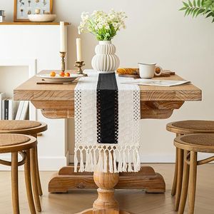 Runner da Tavolo Boho Chic 72 Pollici per Natale e Halloween, Macramè con Nappe, Decorazione Rustica per la Casa in Stile Fattoria, Nero - Product Image 5