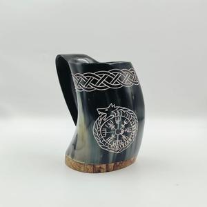 Best Quality Natural Horn <b>Mug</b> Tankard Handmade Buffalo Horn with Engraving Customized Horn <b>Mugs</b> manufactured for Drinking - Product Image 1