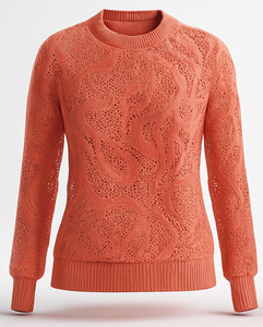 Pull en laine mélangée haut de gamme pour homme, anti-plis, col rond, motif éclair, luxe, manches longues, coupe classique - Product Image 1