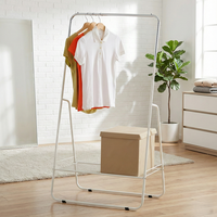 Séchoir à linge suspendu extensible en métal au design moderne, avec revêtement en poudre, étagère de rangement pour la maison