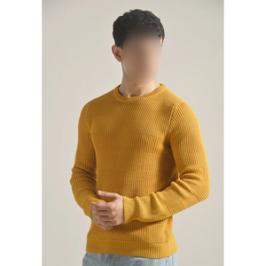 Pulls tricotés pour hommes, style moderne, texturés, faits à la main, de qualité supérieure, personnalisés, nouveau style, vêtements d'hiver 2026, couleur moutarde - Product Image 1