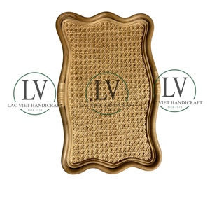 Plateau en rotin tressé vintage couleur naturelle, parfait pour les présentoirs de table basse et la décoration intérieure élégante, vente en gros du Vietnam - Product Image 2