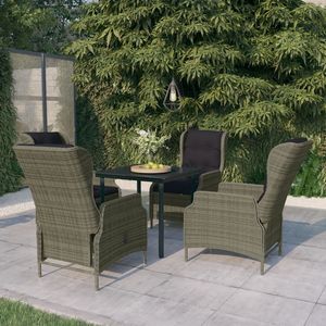 Set da Pranzo da Giardino in Rattan PE Marrone per 4 Persone, Struttura in Acciaio Verniciato a Polvere, Arredamento da Esterno in Stile Contemporaneo - Product Image 1