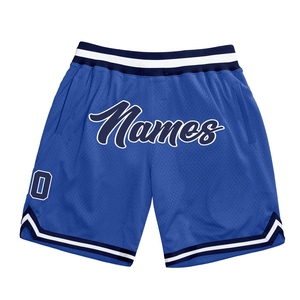 Shorts de basket-ball authentiques bleu marine-blanc personnalisés OMMIZ INDUSTRY en gros directement de l'usine - Product Image 1