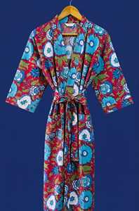 Kimono unisexe en coton pour l'été et le printemps, longue robe de bain pour femme, style plage, tenue décontractée, kimono long imprimé en coton - Product Image 3