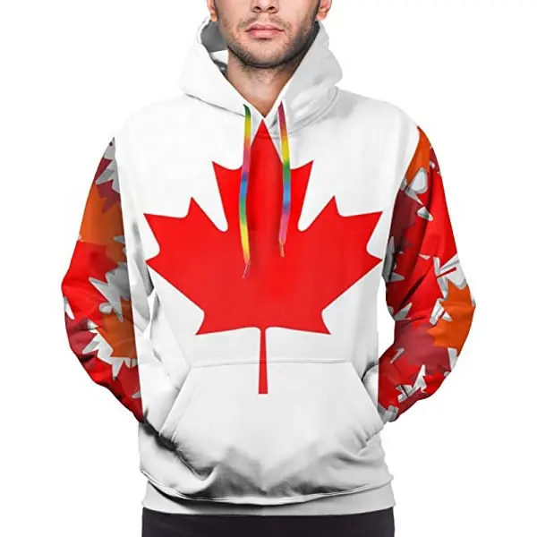 Худи с канадским флагом, пуловер для мужчин, свитшот, худи с длинным рукавом, 3D дизайн, цифровой принт, толстовки на молнии