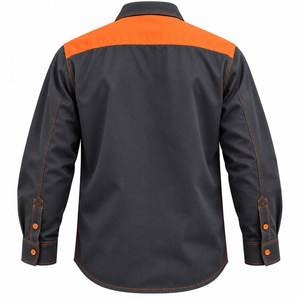 Camisa de Trabajo FR Personalizada para Hombre, Resistente al Fuego, para Soldadura, Manga Larga, con Botones, Dos Tonos - Product Image 2