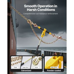 Set di Cinghie a Cricchetto con Carico di Lavoro di 8000 Libbre, Catene G80 da 5/16 X 14 Piedi, Tendicatene a Cricchetto per Fissaggio Sicuro - Product Image 4