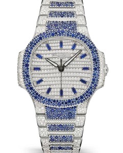 Reloj Mecánico de Lujo para Hombre, Caja de Acero Inoxidable de 40 mm, Esfera de Cristal de Zafiro, Detalles de Diamantes Azules Luminosos, Botón de Presión, Moderno - Product Image 2