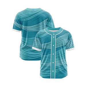 High Quality Polyester Short Sleeve Baseball Jersey Sublimation Breathable <b>V</b> Neck Baseball Shirts Sportswear Jersey - Product Image 6