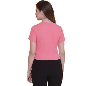 Camiseta Corta a Cuadros para Mujer, Elástica, Suave, Transpirable, Ecológica, Anti-UV, Informal, de Algodón, Ropa de Verano - Product Image 3