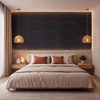 Panneau mural acoustique rectangulaire rainuré en fibre de polyester, revêtement décoratif en feutre PET pour l'aménagement intérieur moderne des bureaux