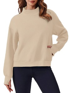 Sweat-shirt unisexe à col roulé en polaire, écologique et à séchage rapide, style streetwear oversize avec motif color block - Product Image 6