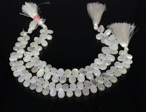 Perles de pierre de lune blanche naturelle facettées en forme de poire AAA 8x11 MM, perles de pierre de lune en gemme, brin de 8 pouces, perles de pierre de lune blanche en forme de poire - Product Image 6