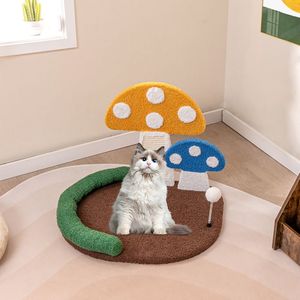 Cuccia per Gatti a Forma di Fungo con Ampio Letto e Pannello di Sisal per Tirare le Unghie, Letto per Animali Domestici - Product Image 4