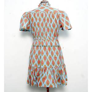 Wholesale Customize High Quality Womens Clothing Short Sexy Cute Casual <b>Mini</b> Dress Floral Print Slim Short-sleeve Dresses - Product Image 6