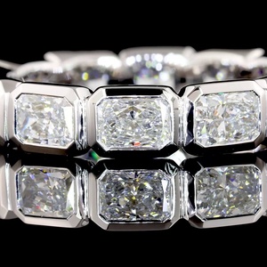 Bague d'éternité en diamant taille radiant 3 carats certifié IGI, sertie clos, diamant de laboratoire, alliance de mariage, bijoux fins, directement de l'usine - Product Image 3