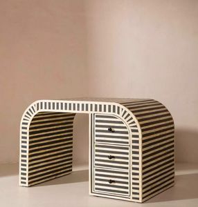 Table basse en bois avec incrustations de os, style marocain, faite à la main, pour hôtel, maison, salon - Product Image 4
