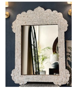 Miroir mural Art Déco en nacre avec cadre festonné réglable pour la décoration intérieure - Product Image 3