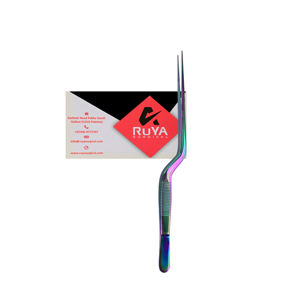 Pince de précision offset en acier inoxydable de 20 cm pour chefs de cuisine, hôtels et assiettages culinaires, certifiée CE, robuste et résistante à la chaleur - Product Image 4