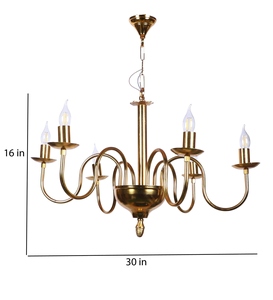 Lustre Classique Doré, Suspension Métallique de Luxe, Style Bougie Vintage, Lampe Suspendue, Couleur et Taille Personnalisables, Géométrique - Product Image 2