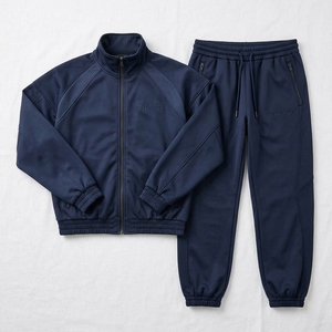 Men's <b>Navy</b> Tracksuit <b>Set</b> Full Zip Athletic Jacket Jogger Pants Sportswear Training <b>Gym</b> Running Custom Logo - Product Image 3