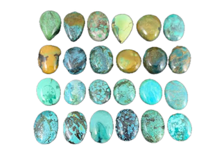 Cabochons en turquoise naturelle, formes et tailles variées, ovales et en poire, polis, multicolores, pour la fabrication de bijoux, service d'échantillons en vrac - Product Image 3