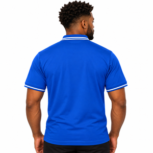 เสื้อโปโลสีน้ำเงินรอยัลสำหรับผู้ชาย แบรนด์ Phi Beta Sigma ปักลายตราสัญลักษณ์ แขนสั้น คอเสื้อแบบมีปลาย  สำหรับกลุ่มพี่น้อง  วิทยาลัย  ลำลอง  ทีมกรีก - Product Image 2