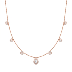 Premium Odessa Trinket <b>Necklace</b> for <b>Women</b> <b>Sterling</b> <b>Silver</b> 9KT,10KT, 14KT,18KT Lab Grown Mix Cut Diamond Anniversary Jewelry Gift - Product Image 2