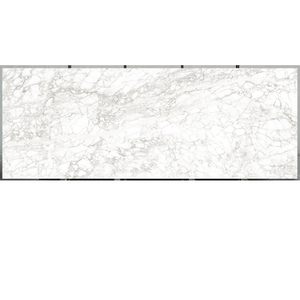 Bianco Venezia - Losas de Porcelana Brillante con Diseño Popular de Efecto Piedra y Empalme Tipo Bookmatch - Product Image 1