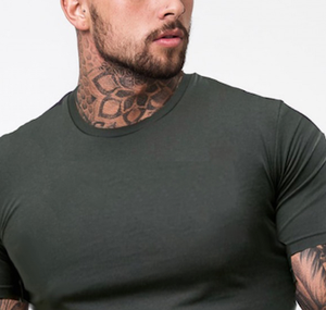 เสื้อยืดแขนสั้นคอกลมทรงปกติผ้าฟลีซโพลีเอสเตอร์ 100% คุณภาพสูงสำหรับผู้ชาย HAWK EYE SPORTS น้ำหนัก 300 กรัม แห้งเร็ว รับสกรีนโลโก้ - Product Image 2
