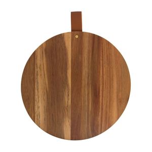 Planche à découper ronde en bois de qualité durable avec finition noyer pour cuisine et maison, idéale pour couper, trancher et hacher, en gros - Product Image 4
