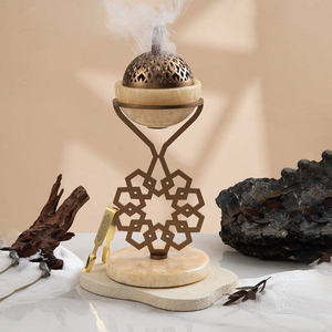 Marble Incense <b>Burner</b> Set With Gold Accents Aromatic All Season Use - Product Image 5