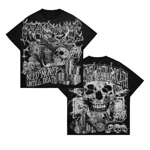 Camiseta de Algodón de Cuello Redondo de Alta Calidad para Hombre, Estilo Vintage, Oversize, con Estampado DTF Personalizado, de Gran Venta - Product Image 1