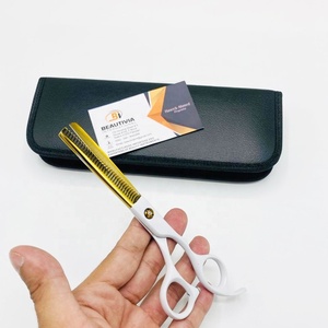 กรรไกรตัดผมสแตนเลส6นิ้วแบบมืออาชีพพร้อมโลโก้ออกแบบได้ตามต้องการใบมีดคมสำหรับช่างตัดผมและร้านเสริมสวย - Product Image 2