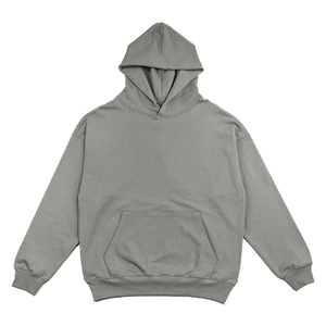 Conjunto Deportivo Unisex Gris con Capucha, Manga Larga, Color Sólido, Casual, con Cordón de Ajuste y Bolsillos Laterales, 100% Algodón - Product Image 2