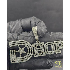 "DHOP " <b>Name</b> Pendant Iced Out Lab Grown Diamond Hip Hop <b>Chain</b> Custom Bling Jewelry Gift For Men Women - Product Image 3