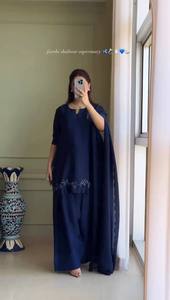 Ensemble Salwar Kameez brodé de créateur pour femme, style Bollywood, tenue ethnique Kurta Farshi Salwar, idéal pour Diwali, fêtes et mariages, fabriqué à partir de matériaux recyclés - Product Image 4