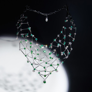 Luxury Geometric <b>Choker</b> Necklace Women 925 <b>Silver</b> Diamond Round Brilliant Cut Green Stones Party Jewelry - Product Image 1