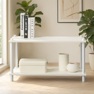 Estantería Modular de Acero con Estructura de Tubos, 800 2T, Blanco/Plateado, Diseño Moderno y Minimalista, Fácil Instalación, Organizador de Almacenamiento para el Hogar - Product Image 3