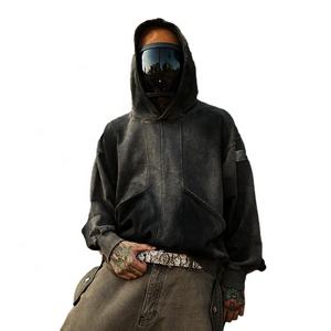 Diseño personalizado Crop Sudadera Fleece Retro Wash zip up Sudadera con capucha Algodón French Terry Street Style Oversize Sudadera con capucha - Product Image 6